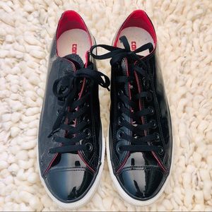 RARE Converse Chuck Taylor All Star Black Patent Leather Low Top Size 9.5